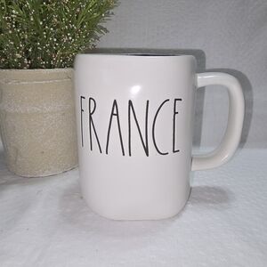 Rae Dunn White Mug with Black 'FRANCE' Lettering